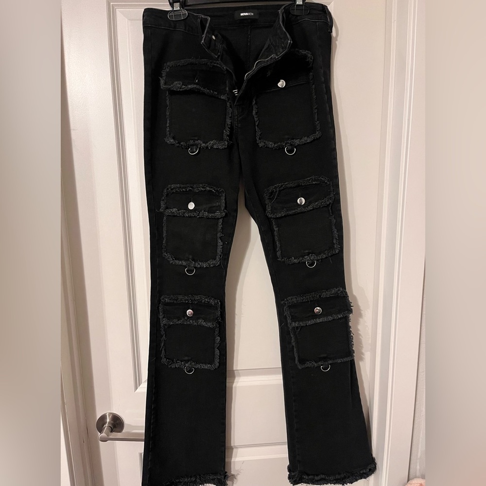 Distressed Stacked Flare Jeans